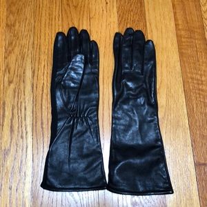 black leather gloves